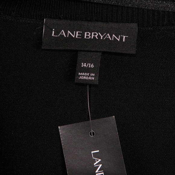 Lane Bryant Womens Sweater 14/16 Scoop Neck Reverse Seam Lightweight Basic Black - Picture 10 of 11